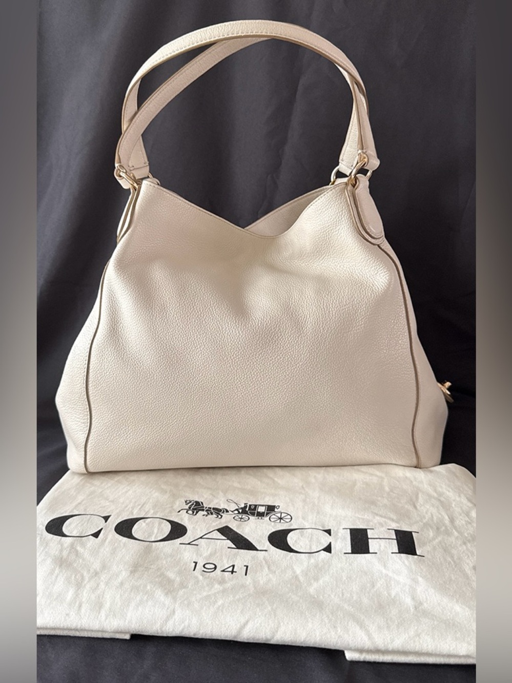 Coach Edie Mini Stud Shoulder Bag with Cherry Charm & Dust Bag - Picture 2 of 16